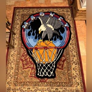 HUGE 5’ x 4’ Chinatown Market Dunking Eagle Basketball Heavyweight Area Rug NEW